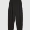 Black Pleated Tapered Trousers