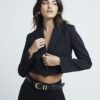 Black Pleated Wide Leg Trousers
