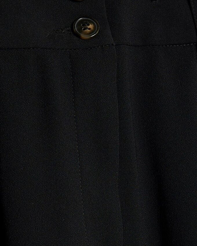 Black Pleated Wide Leg Trousers