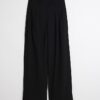 Black Pleated Wide Leg Trousers