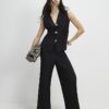 Black Plisse Waistcoat