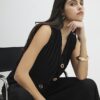 Black Plisse Waistcoat