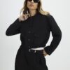 Black Pocket Detail Bomber Jacket