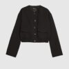 Black Pocket Detail Bomber Jacket