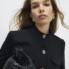 Black Pocket Detail Structured Jacket