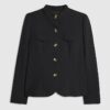 Black Pocket Detail Structured Jacket