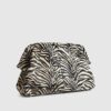 Black Pony Hair Leather Zebra Clutch Bag