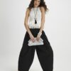 Black Poplin Barrel Leg Trousers