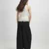 Black Poplin Barrel Leg Trousers