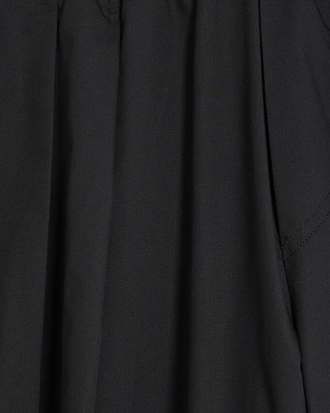 Black Poplin Barrel Leg Trousers