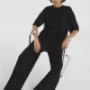 Black Premium High Waisted Wide Leg Joggers