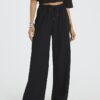 Black Premium High Waisted Wide Leg Joggers