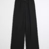 Black Premium High Waisted Wide Leg Joggers