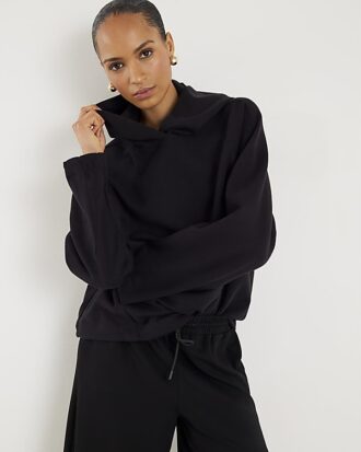 Black Premium Long Sleeve Hoodie