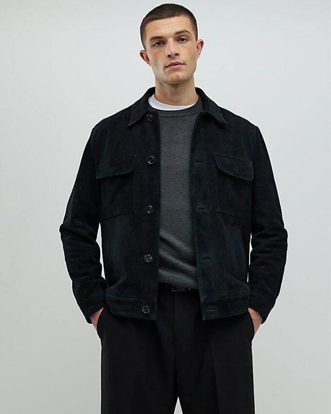 Black Premium Suede Western Jacket