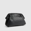 Black Premium Woven Leather Clutch Bag