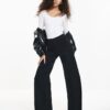 Black Pull-On Sculpt Palazzo Jeans