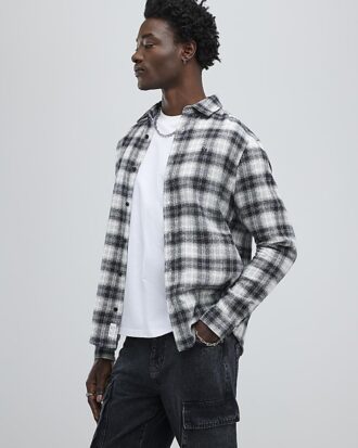 Black Regular Fit Check Shirt