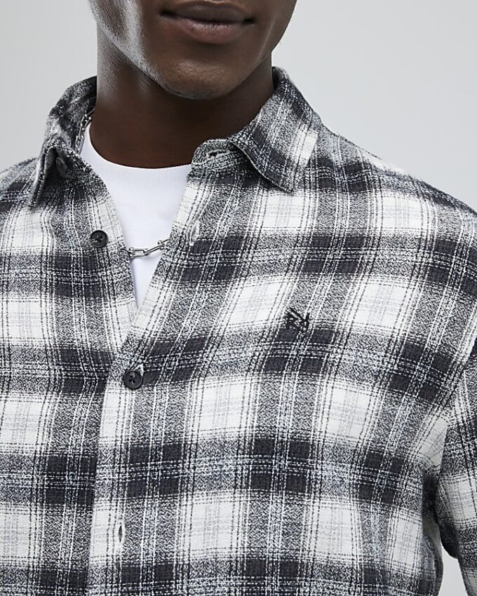 Black Regular Fit Check Shirt