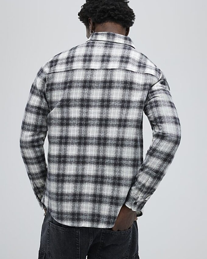 Black Regular Fit Check Shirt