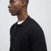 Black Regular Fit Knitted Button Up Cardigan