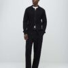 Black Regular Fit Knitted Button Up Cardigan