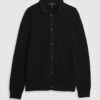 Black Regular Fit Knitted Button Up Cardigan