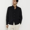 Black Regular Fit Linen Blend Shirt