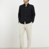 Black Regular Fit Linen Blend Shirt