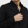 Black Regular Fit Linen Blend Shirt