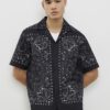 Black Regular Fit Paisley Border Shirt
