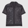 Black Regular Fit Paisley Border Shirt