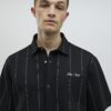 Black Regular Fit Pinstripe Shirt