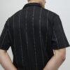 Black Regular Fit Pinstripe Shirt