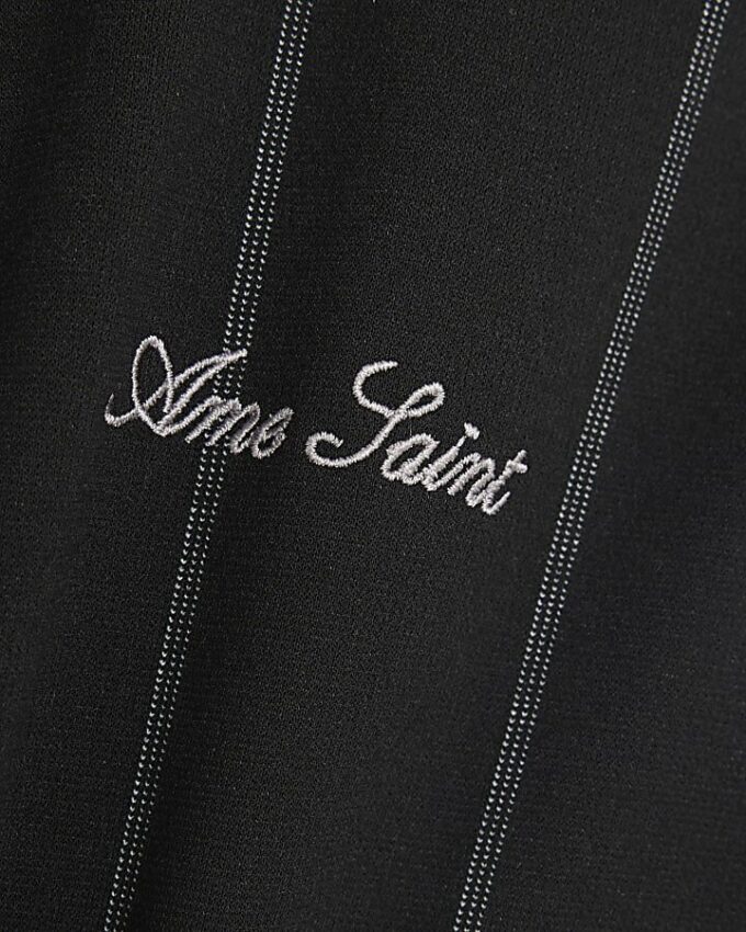 Black Regular Fit Pinstripe Shirt