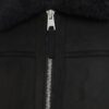Black Regular Fit Shearling Western Jacket