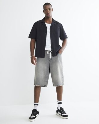Black Regular Fit Textured Shirt