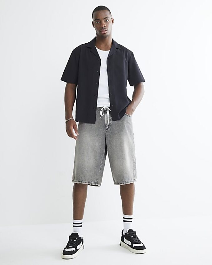 Black Regular Fit Textured Shirt