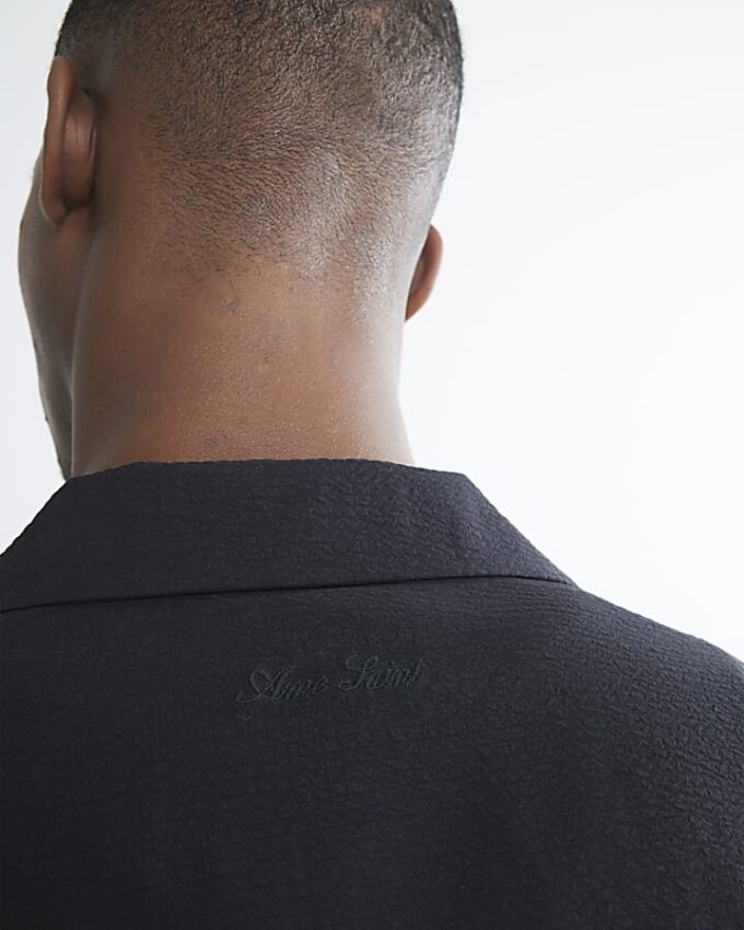 Black Regular Fit Textured Shirt
