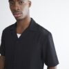 Black Regular Fit Textured Shirt