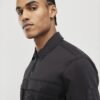 Black Regular Fit Zipped Overshirt