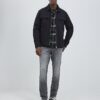 Black Regular Fit Zipped Overshirt