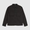 Black Regular Fit Zipped Overshirt