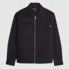 Black Regular Fit Zipped Overshirt