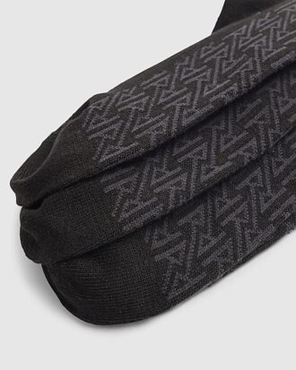 Black RI Monogram Pack Of 7 Socks