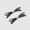 Black Ribbon Bow 2 Pack Hair Clips
