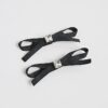 Black Ribbon Bow 2 Pack Hair Clips