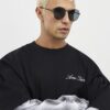 Black Round Tortoise Arms Sunglasses