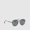 Black Round Tortoise Arms Sunglasses