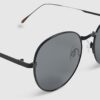 Black Round Tortoise Arms Sunglasses